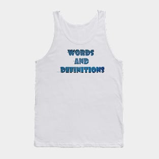 Words and Definitions Tank Top